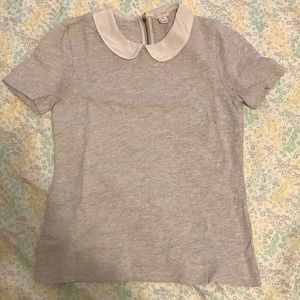 Peter Pan Collar Gray Top